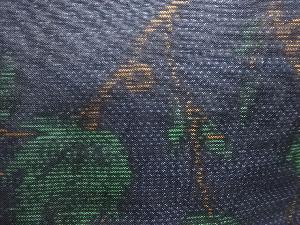 アンティーク　枝葉模様織出し本場泥大島紬着物